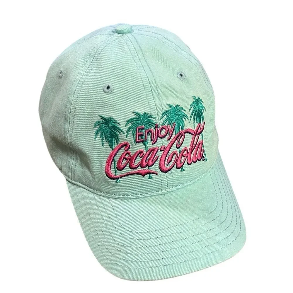 NEW Coca-Cola Pastel Green Hat with Pink Logo